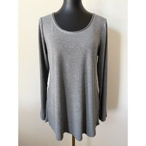 White House Black Market Women's M Tunic Top Gray Silver Shirt Soft Scoop Neck